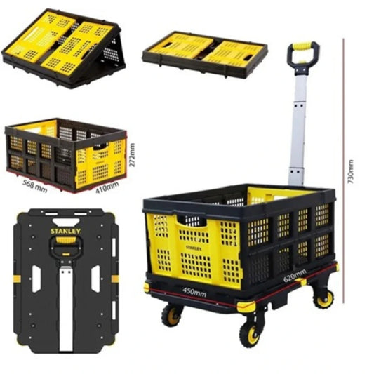 PLATFORM TROLLEY FOLDABLE WITH BASKET