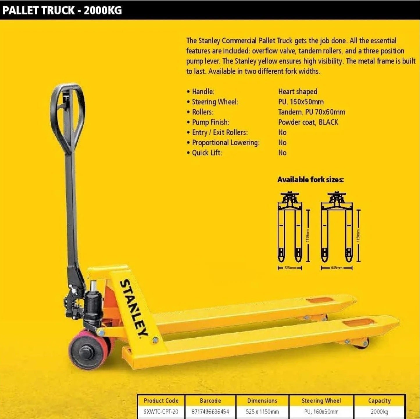 STANLEY SXWTC-CPT-20 Pallet Trolley 2.0 Ton