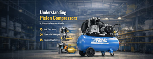 Industrial ABAC piston compressor used in workshop – Understanding piston compressors guide