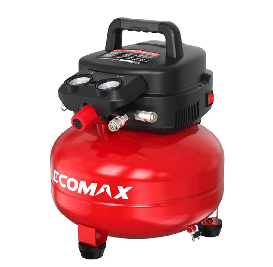 Ecomax  ALT-0212381 Air Compressor 23L Oil Free 1400W 8-10  Bar 70.8 L/Min @ 6.2 Bar Pancake Tank