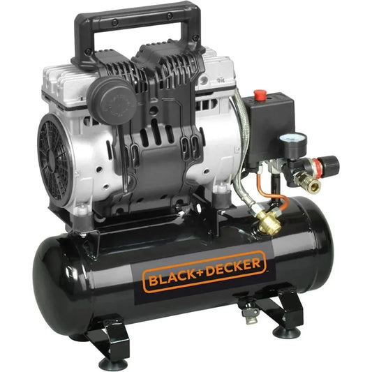 BLACK+DECKER BD100/6-ST Air Compressor Oil-less Silent 6Ltr 1HP 1Ph 8Bar 105L/Min