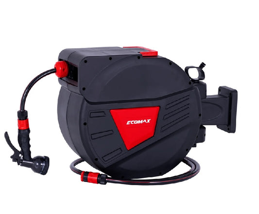 Ecomax  EMHR053006 1/2" Water Hose Reel 8 Bar 30 Mtr  Retractable Incl. 1xSpray Gun, 1xTap Adapter