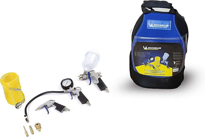 MICHELIN KIT 7 Air Tools Kit 7 Pcs with Carry Bag (Air Gun, Inflating Gun, Spray Gun, 3m Spiral Hose, 3 x Nozzels)