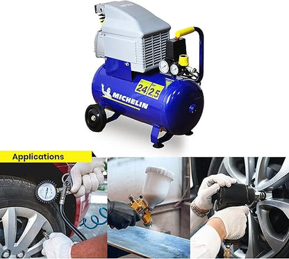 MICHELIN MB2425 Air Compressor 24L 2.5HP 1Ph 10 Bar 240 L/M