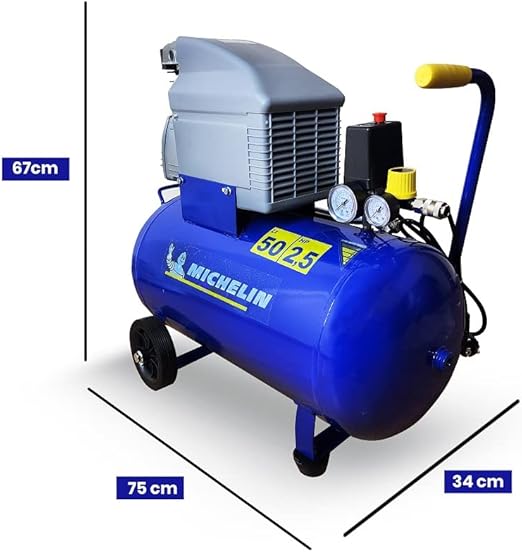MICHELIN MB5025 Air Compressor 50L 2.5HP 1Ph 10 Bar 240 L/M