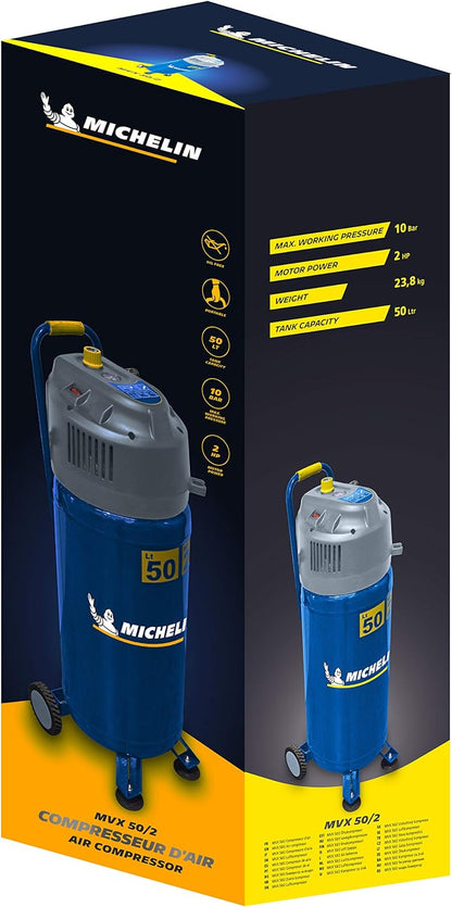MICHELIN MVX50 Air Compressor Vertical Oil Free 50L 2HP 1Ph 10 Bar 220 L/M