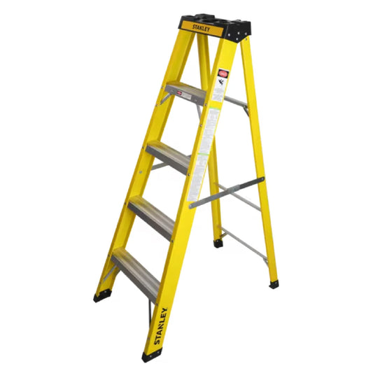 STANLEY 4-Step Fiberglass Ladder with Tool Tray- SXLDFG-004