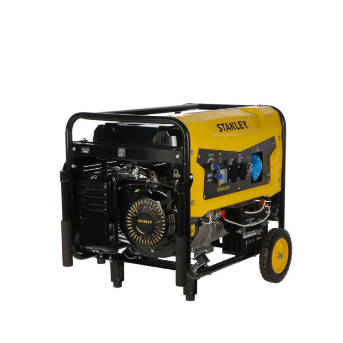 STANLEY SG7500B-1 Petrol Generator Steel Frame Wheels Extendable Handle
