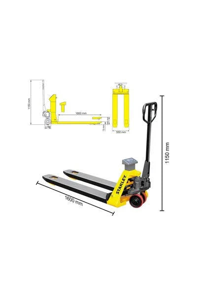 STANLEY Pallet Trolley With Scale 2.0 Ton SXWT-CPT-SCALE1 with built-in digital weighing scale
