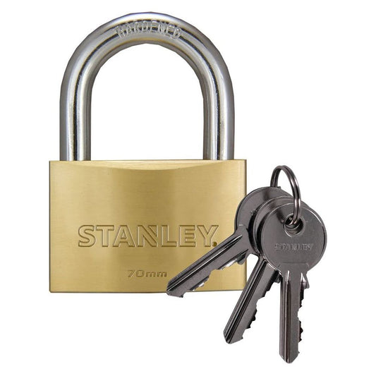 Stanley  brass padlock 70mm with standard shackle -SAL-S742-034