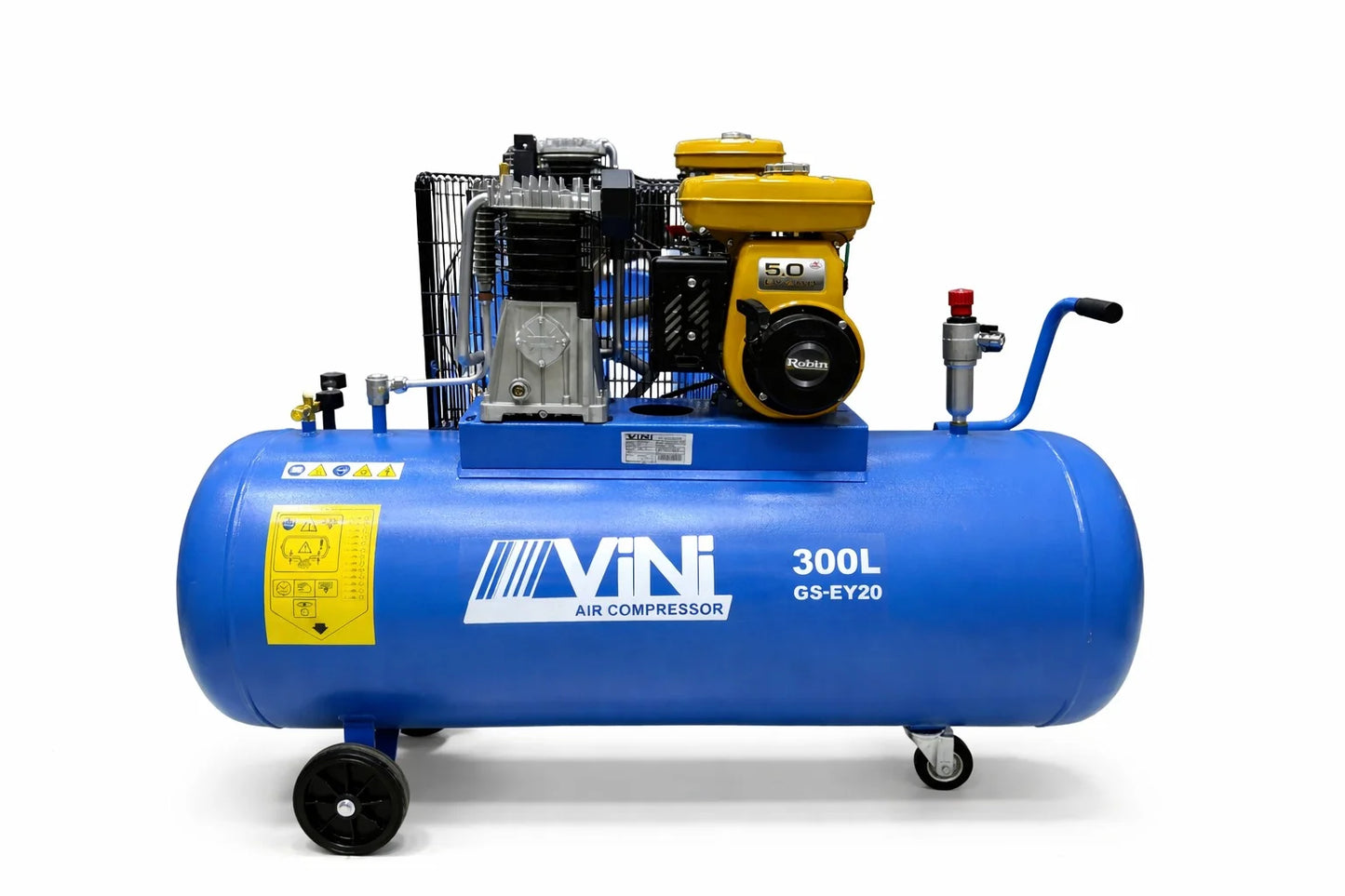 VINI 200Ltr petrol air compressor 5HP Robin engine 10 Bar 393L/Min - UAE
