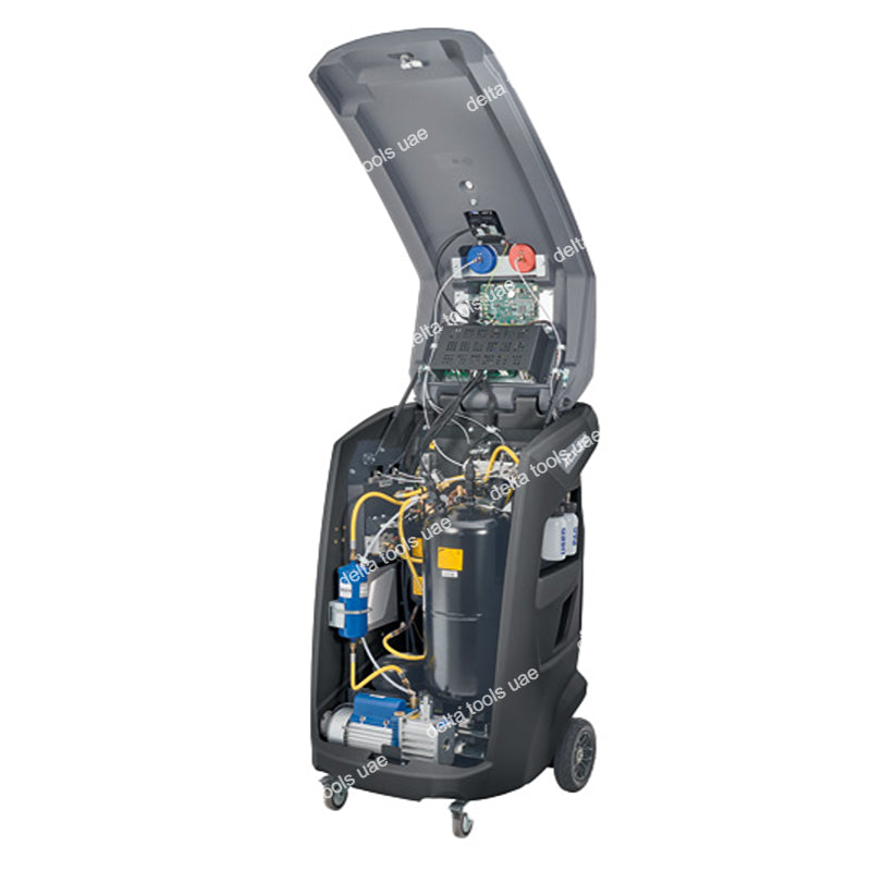 MAHLE ArcticPRO ACX 350 AC service station connected to a vehicle for automatic refrigerant recovery, recycling, and recharging