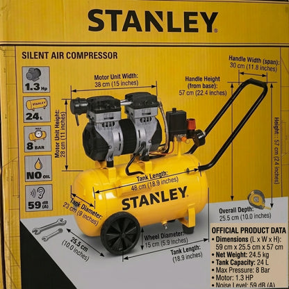 stanley oil free silent air compreesor 24 l uae