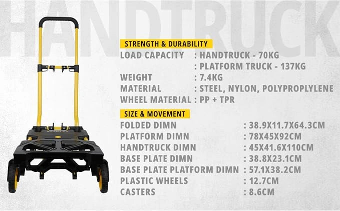 STANLEY 2-in-1 Folding Truck being used to transport boxes in a warehouse