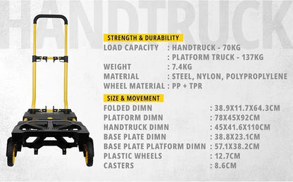 STANLEY 2-in-1 Folding Truck being used to transport boxes in a warehouse
