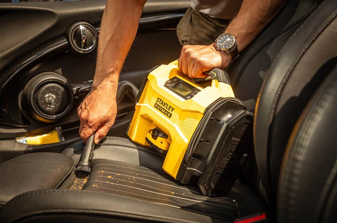 Stanley car inflator with blower and vacuum function