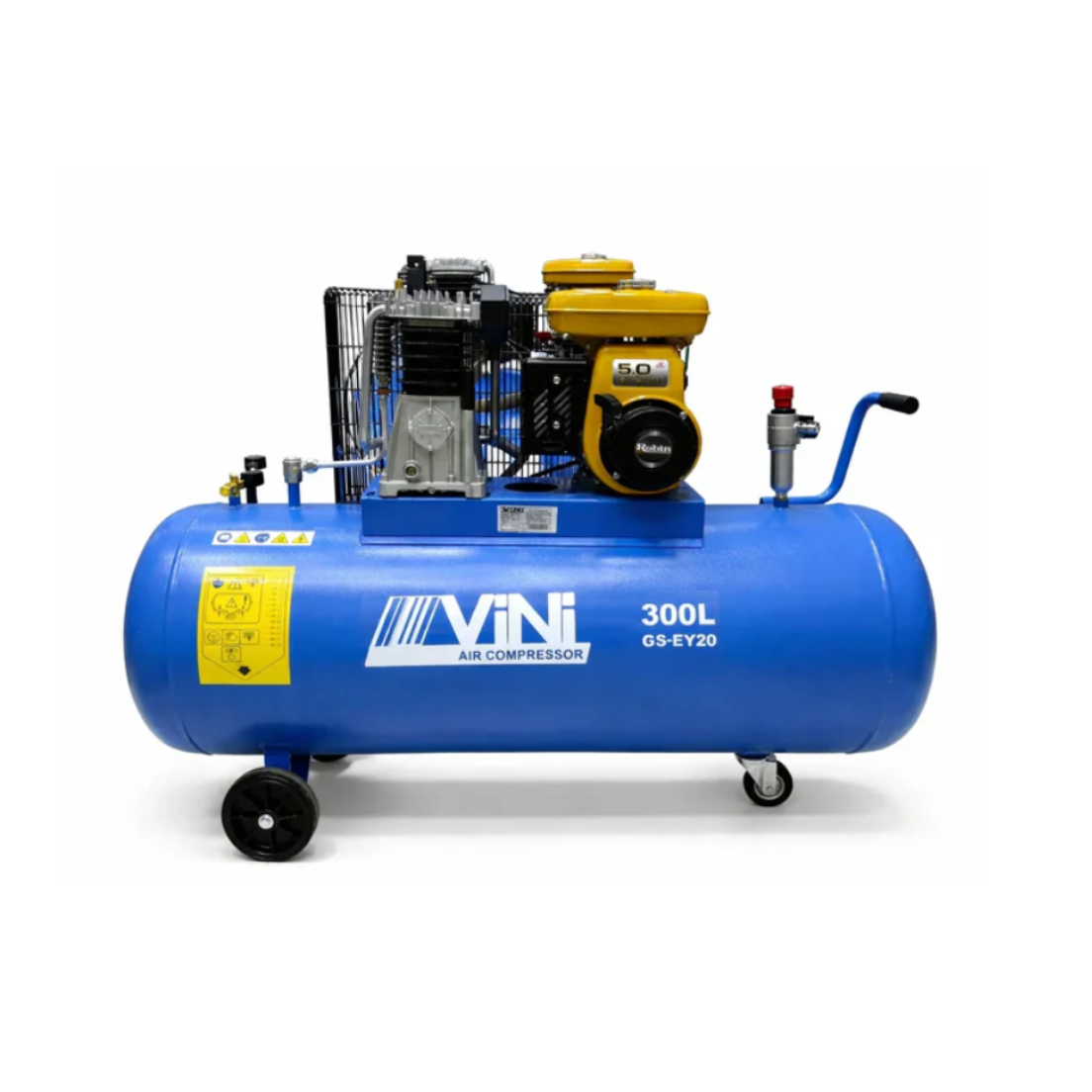 VINI 300Ltr petrol air compressor 5HP Robin engine 11 Bar 553L/Min - UAE